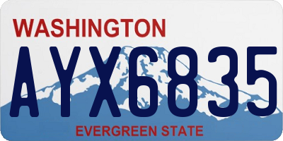 WA license plate AYX6835