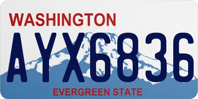 WA license plate AYX6836