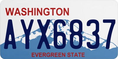 WA license plate AYX6837