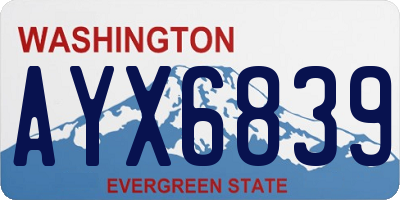 WA license plate AYX6839