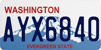 WA license plate AYX6840