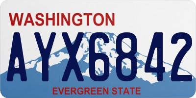 WA license plate AYX6842