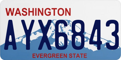 WA license plate AYX6843