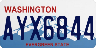 WA license plate AYX6844