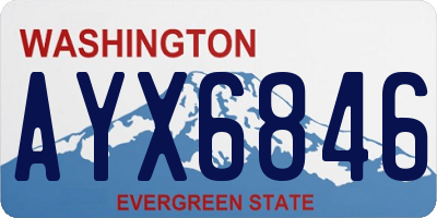 WA license plate AYX6846