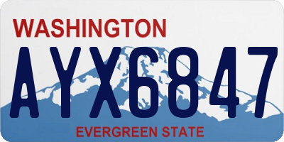 WA license plate AYX6847