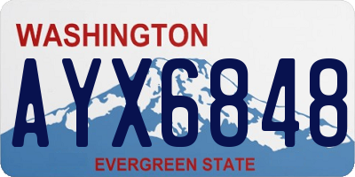 WA license plate AYX6848