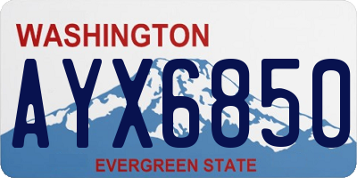 WA license plate AYX6850