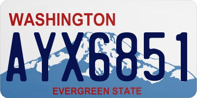 WA license plate AYX6851