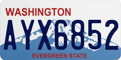 WA license plate AYX6852