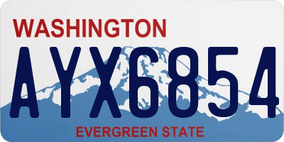 WA license plate AYX6854