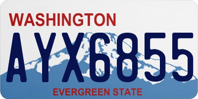 WA license plate AYX6855