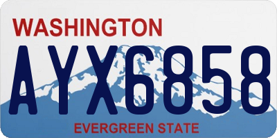 WA license plate AYX6858