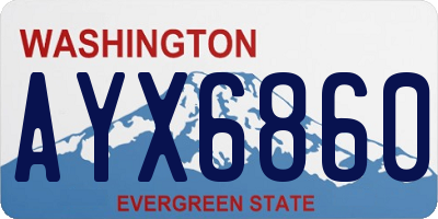 WA license plate AYX6860