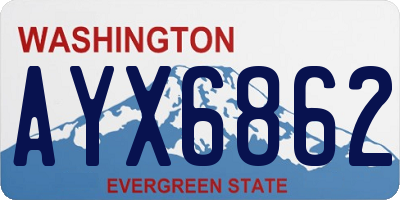 WA license plate AYX6862