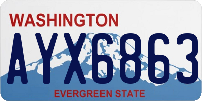 WA license plate AYX6863