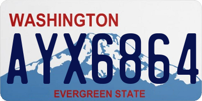 WA license plate AYX6864