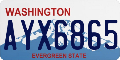 WA license plate AYX6865