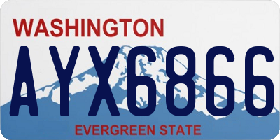 WA license plate AYX6866