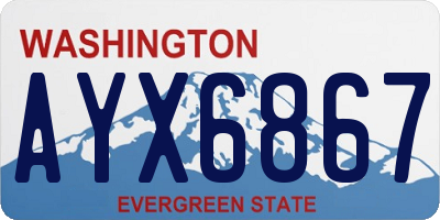 WA license plate AYX6867