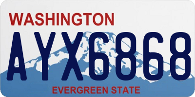 WA license plate AYX6868