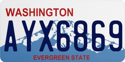 WA license plate AYX6869