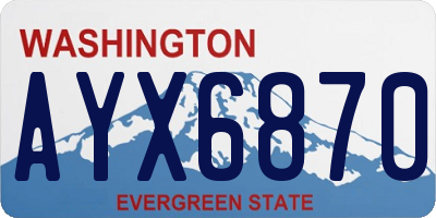 WA license plate AYX6870