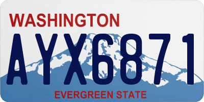 WA license plate AYX6871