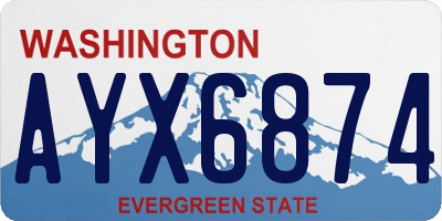 WA license plate AYX6874