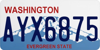 WA license plate AYX6875