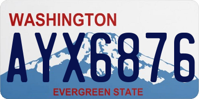 WA license plate AYX6876