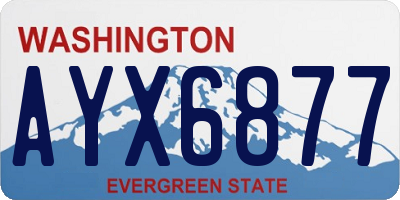 WA license plate AYX6877