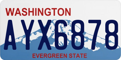 WA license plate AYX6878