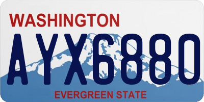 WA license plate AYX6880