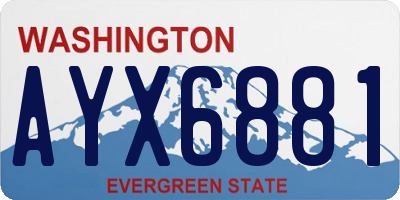 WA license plate AYX6881