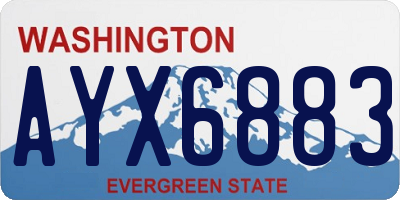 WA license plate AYX6883