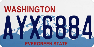 WA license plate AYX6884