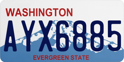 WA license plate AYX6885