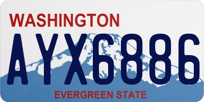 WA license plate AYX6886