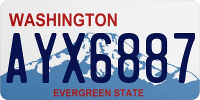 WA license plate AYX6887