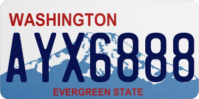 WA license plate AYX6888