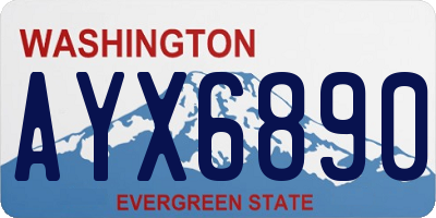 WA license plate AYX6890