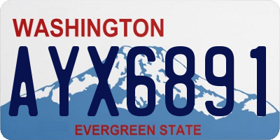 WA license plate AYX6891