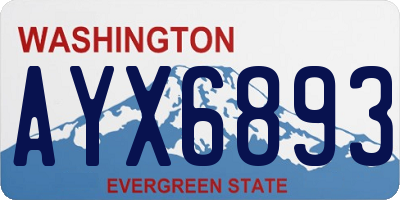 WA license plate AYX6893