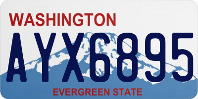 WA license plate AYX6895