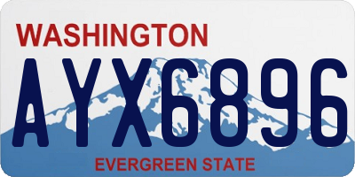 WA license plate AYX6896