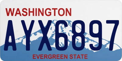 WA license plate AYX6897