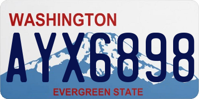 WA license plate AYX6898