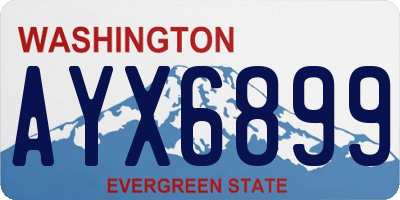 WA license plate AYX6899