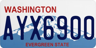 WA license plate AYX6900